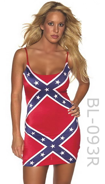 Confederate rebel flag bikinis.